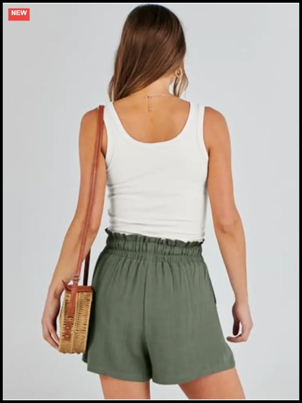 Women Wide Leg High Waist Linen Shorts with Pockets Drawstring Casual